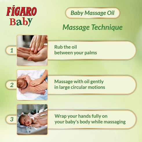 Generic 200ml Figaro Baby Massage Oil with Natural Olive Oil, Enriched with Vitamin E, Mineral Oil Free, Paraben Free