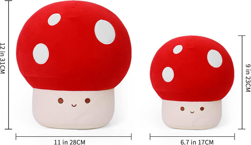 9 Inch WeBingo Mushroom Plush Pillow, Cute Large Mushroom Decor Stuffed Animal Plushies Stuffy for Girl Boy Kid Adult