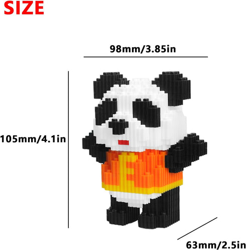 Larcele Micro Building Blocks Animal Set, DIY Mini 3D Building Toy Bricks,299 Dots KLJM-10 (Yellow Panda)