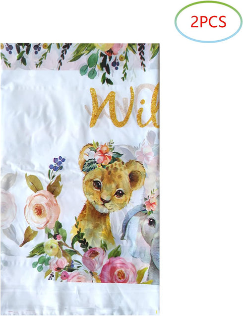2 Pack Wild One Tablecloth, Wild One Birthday Party Supplies for Girl, Wild One Party Table Cover (70.8" x 42.5")