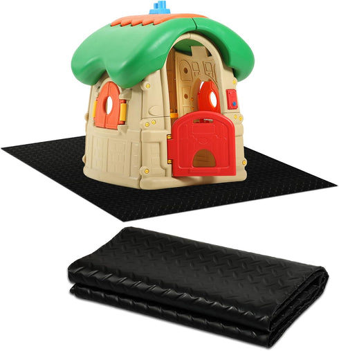 HFYZZ Outdoor Playhouse Mat, 51'' x 47'' PVC Outdoor Playhouse Activity Rug with