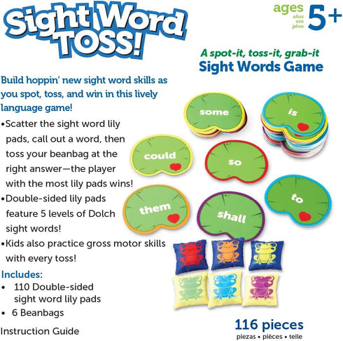 Learning Resources Sight Word Games Toss, Educational Games for Ages 5+, Birthday Gifts for Kids