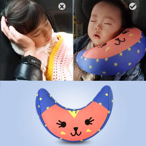 Kids Car Seat Neck Support Pillow - Soft Seat Belt Cushion Pad, Travel Headrest Cover for Car, Airplane, Pushchair