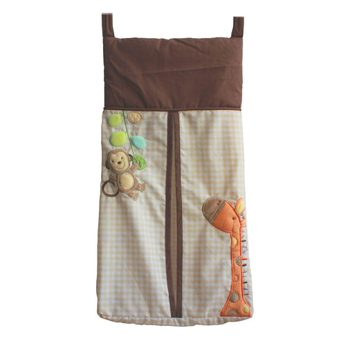 CribMATE 1 Diaper Stacker Handmade Giraffe Monkey Baby Diaper Hanging Bag Piece(Monkey Giraffe)
