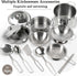 Mini Kids Stainless Steel Cookware Kitchen Cooking Toys Pretend Utensils with Cookware Play Pots and Pans Playset ,Cooking Utensils Pot Rack Organizer Storage Bag for Toddlers (Tiny Size)