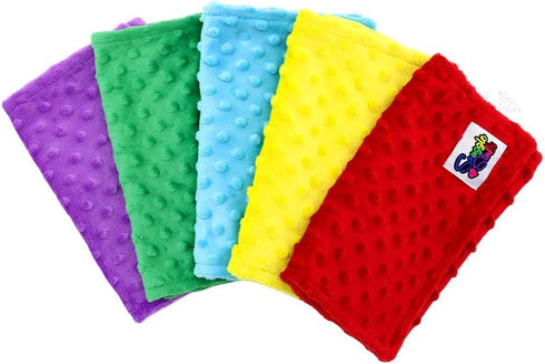 Snuggle Stuffs 5 Pack Baby Minky Dot Burp Cloths - Rainbow