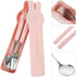 TOPPERFUN 4 Set PCS Travel Utensils with Case, Portable Stainless Steel Reusable Cutlery for Lunch Box, Includes Spoon