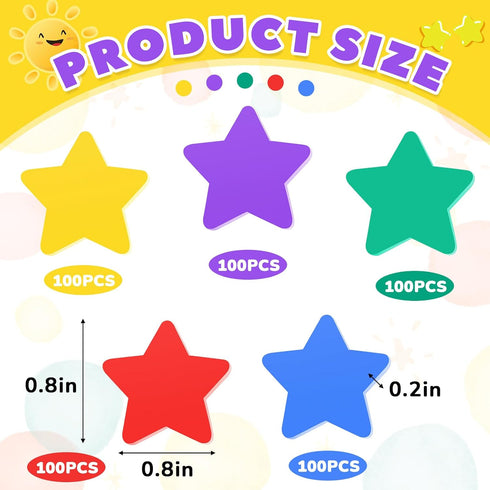 Chuangdi 500 Pcs Star Erasers Bulk Mini Erasers for Kids School Awards, Colorful Fun Erasers for Party Favors