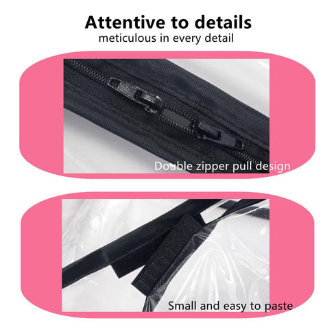 Dlmlemu Unisize Pet Stroller Rain Cover - Foldable Clear Protection for Snow, Wind & Rain, Suitable for Various