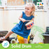 PlanToys Solid Drum Toddler Musical Instrument - Sustainably Made from Rubberwood with Organic-Pigment Coloring