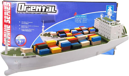 INQUWAN DIY Racing Boats Container Vessel Battery Powered Ship Model Educational Toys Children Gifts