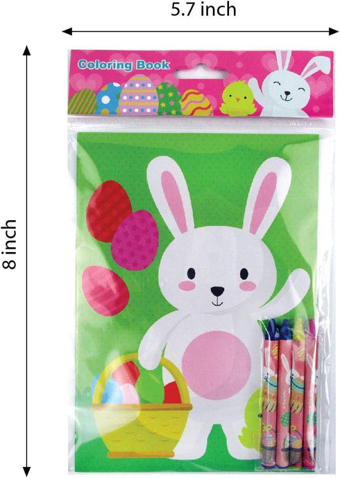 12 48 TINYMILLS Easter Coloring Books with Party Favors with Books and Crayons,Easter Prizes, Favor Bag Easter Basket