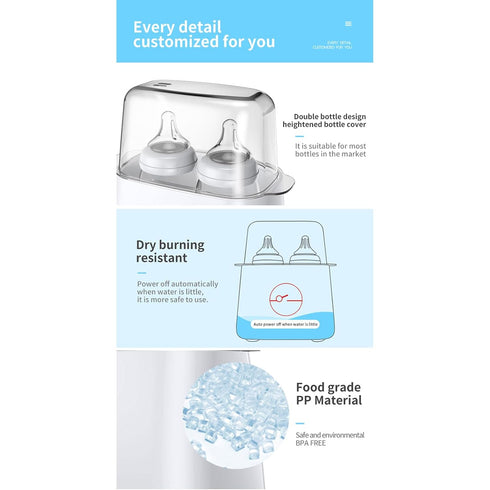 Depisuta 110V) Double Baby Bottle Warmer, Water Bath Warming Breastmilk Baby Milk Heater with Food Heater Defro, Temp
