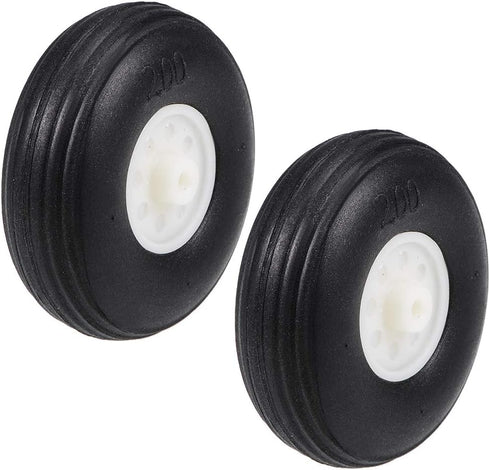 uxcell 2pcs Tire and Wheel Sets for RC Car Airplane, 2" PU Sponge Tire with Plastic Hub.
