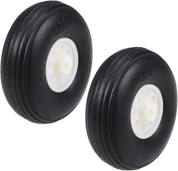 uxcell 2pcs Tire and Wheel Sets for RC Car Airplane, 2" PU Sponge Tire with Plastic Hub.