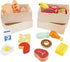 Food Groups Wooden Play Food Sets, Pretend Play Kitchen Toys for Toddlers 1-3, Fake Food Accessories