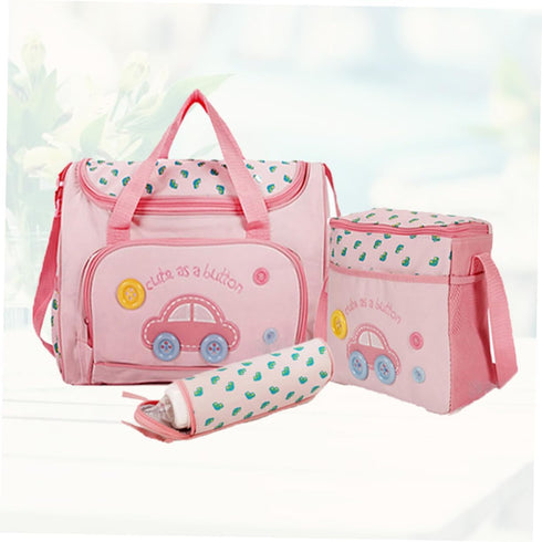 Set VICASKY Diaper Bag Large Tote Nursing Bag Changing Pad Bottle Holder Car Pattern