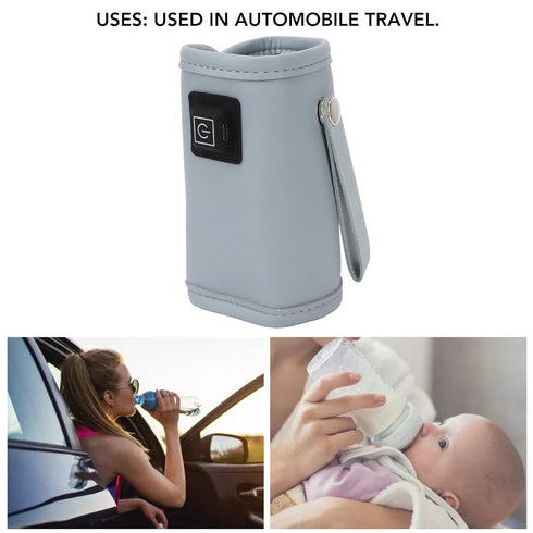 Hulex Supplies 3 USB Milk Warm Heat Bag, Portable Electronic Breastmilk Bag, Levels Temperature Control with PU Leather