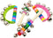 4 Pcs Vivid Color Rainbow Handle Wooden Bells, Jingle Stick Shaker Rattle with 5/10 Jingle Bells for Kids