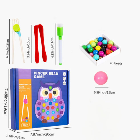 shenhailan Montessori Wooden Clip Bead Board Game - Fine Motor Skills Toys for Boys and Girls 3-5 Years Old
