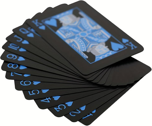 SFALCI 1pc Waterproof Plastic Poker Playing Cards PET Table Games Halloween/Thanksgiving Day (Blue x Silver)