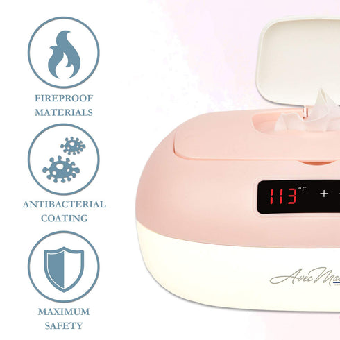 Settings Avec Maman La Caresse Baby Wipe Warmer - Baby Essentials for Girls - Wet Wipe Dispenser - Adjustable Heat
