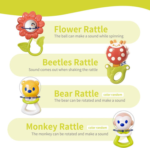 Set 0 1 2 3 4 5 6 7 8 9 10 11 12 Baby Gym Play Mat, Musical Activity Center for Baby, Baby Rattles Toys with Storage