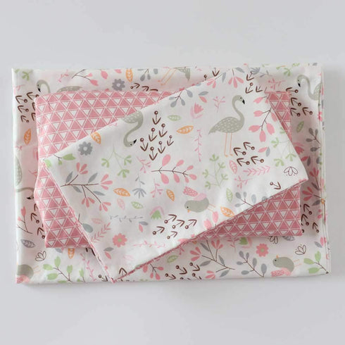 Emenpy 100% Set Girls,3 Cotton Crib Bedding for Baby Boys Pcs Baby Bed Linen Include Duvet Cover,Fitted