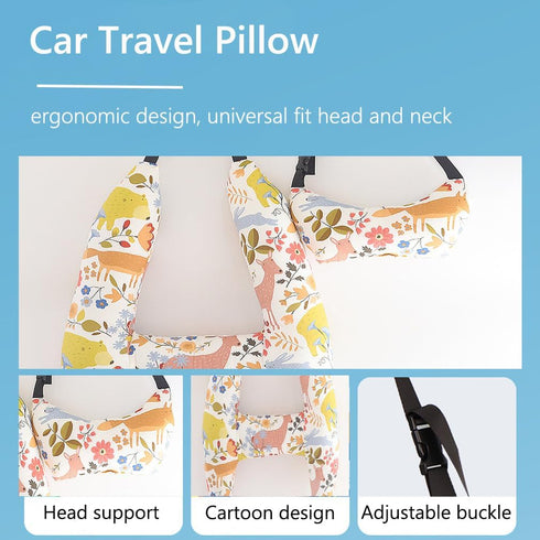 SIQITECHNO Car Travel Pillow for Kids Adults - Soft Neck Pillow for Long Journey & Road Trip, Washable