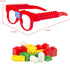 Woby Party Favor for Kids, Building Block Glasses DIY Stacking Block Bricks Party Glasses, 9 Pcs