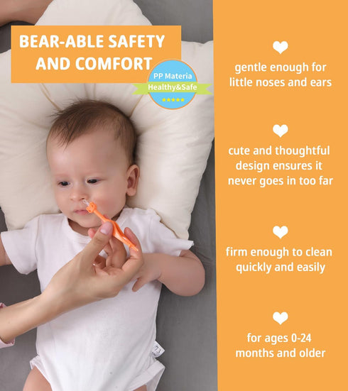Pack 3 1 Two in Baby Nose and Ear Gadget, Safe Baby Nose and Ear Cleaner, Nose Cleaning Tweezers for Infants