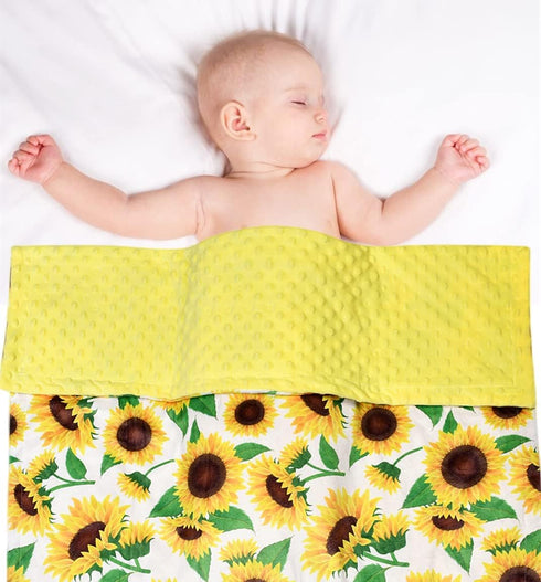 Boyoung Baby Blanket 30x40 Inch - Soft Minky Warm Receiving Blanket with Double Layer Dotted Backing for Newborns