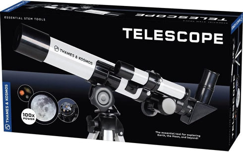 The Thames & Kosmos Telescope, Essential STEM Tool for Children, 100x Magnification, Built-in Compass