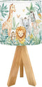 JCFANGALLERY Cute Kids Bedside Desk Table Lamp Watercolor Jungle Animal Forest Lion Monkey