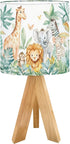 JCFANGALLERY Cute Kids Bedside Desk Table Lamp Watercolor Jungle Animal Forest Lion Monkey