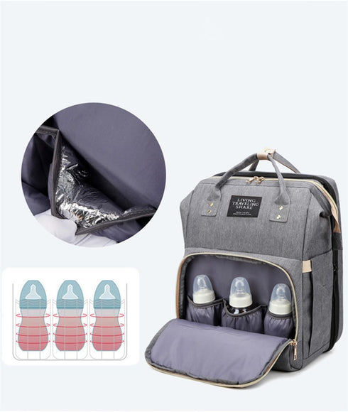 Generic Backpack Multifunctional Baby Diaper Bag with Changing Station Large Travel Diaper Bags Unisex Baby Bag