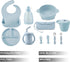 Set 11PCS PandaEar Silicone Baby Feeding | Baby Led Weaning Supplies Self Feeding Utensils | Divided Suction Plate Bowl