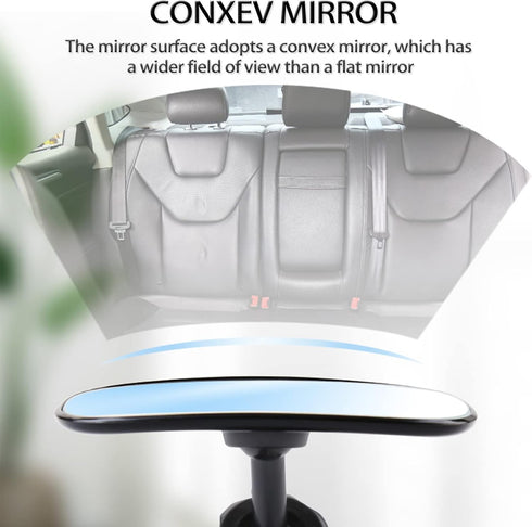 Universal Car Interior Rearview Baby Mirror, Wide Angle Convex Clip-on Mirrors for Viewing Rear Passengers