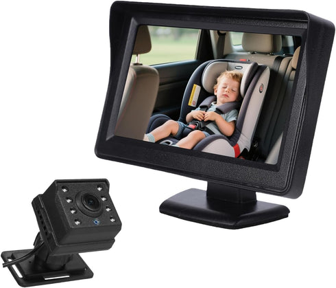ZDAGELD Baby Car Camera 4.3 Inch Monitor, 1080P HD Rear Facing Car Mirror