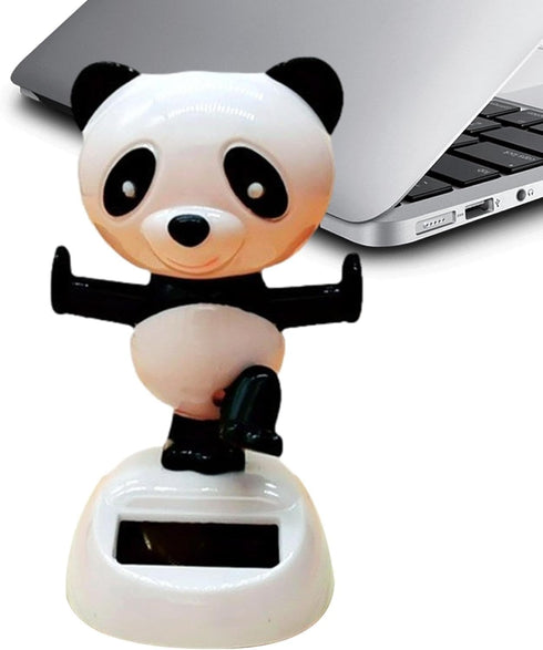 Black White Panda Dancing Doll - Solar Swing Panda Ornament, Solar Powered Decor, Swinging Panda for Home and Office