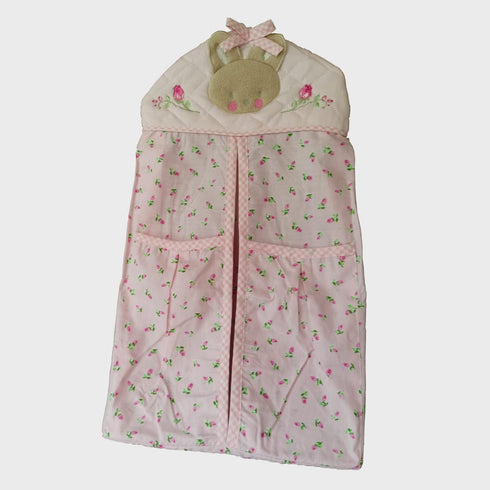 CribMATE 1 Pink Diaper Stacker Storage Bunny Crib Hanging Diaper Organizer Baby Girl PC