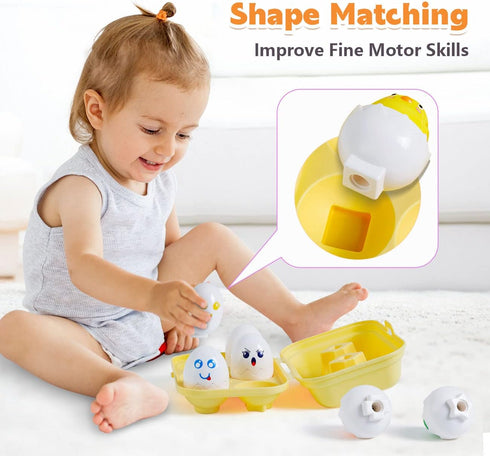 Learning Toys for 1 2 3 Year Old | Educational Montessori Shape Sorter Toys | Matching Eggs Baby Toys