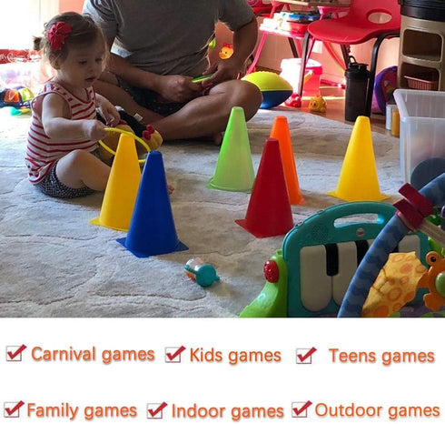 3 1 Set, in Carnival Games Soft Plastic Cones Cornhole Bean Bags Ring Toss Games For Carnival Kids Birthday Party
