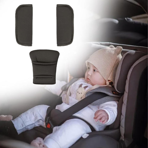 DYNWAVE Baby Stroller Shoulder Cover Seat Belt Protector with Crotch Pad, Universal Soft Seat Belt Cover for Kids, Car