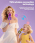 Qnxoat r 2-12 1) Bluetooth Karaoke Microphone Toy for Kids - Mini Portable Speaker with LED Lights, Wireless Pairing