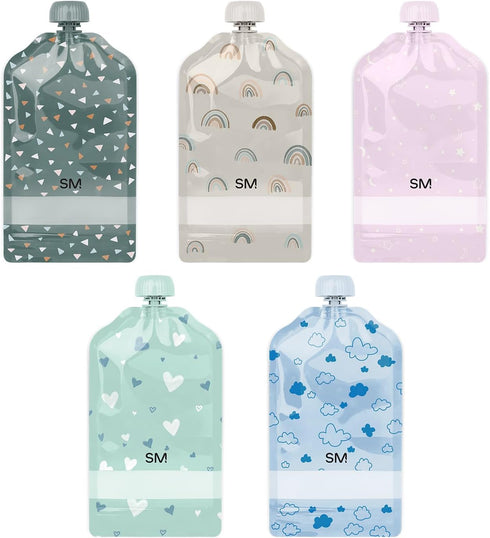 10 pack 5oz Simple Modern Reusable Baby Food Pouches for Toddlers | BPA Free Plastic, Food Safe, Freezer Safe |