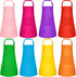 Morcheiong 8/12/24 Pack Adjustable Kids Apron: Toddler Apron with 2 Pockets for Baking and Painting