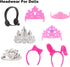 BARWA 40 PCS Doll Accessory Bags - Crown Necklace Comb for 11.5 inch Doll Xmas Gift