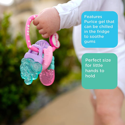 Nuby IcyBite Popsicle, Donut and Ice Cream Teether Ring, 3+ Months
