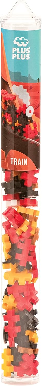 PLUS PLUS Train - 70 Piece Tube Construction Building STEM/STEAM Toy, Interlocking Mini Puzzle Blocks for Kids